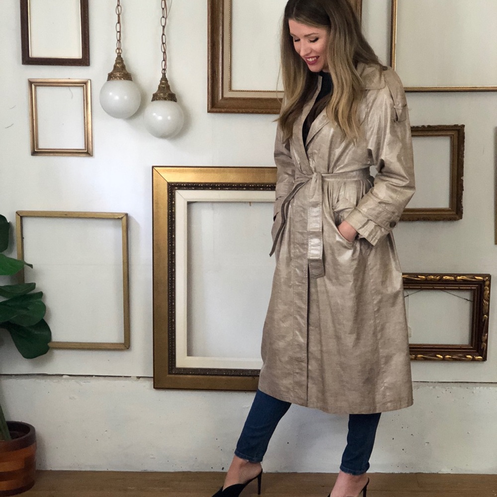 Faux Snakeskin Neiman Marcus Trench Coat - sz8-12